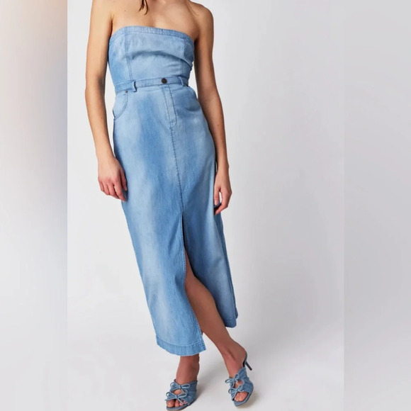 Free People Picture Perfect Midi Dress, Sz 0 NWT - Picture 2 of 11